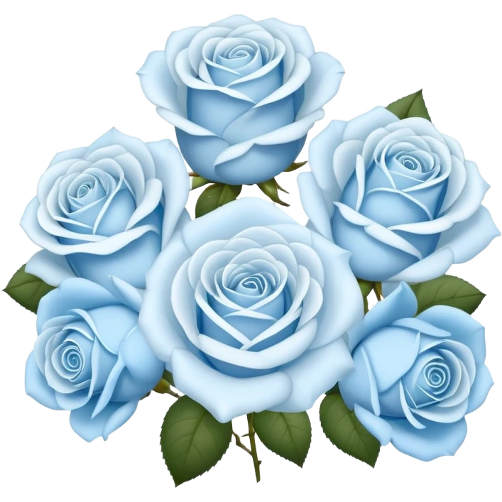 seven roses of white and pale blue roses  emoji