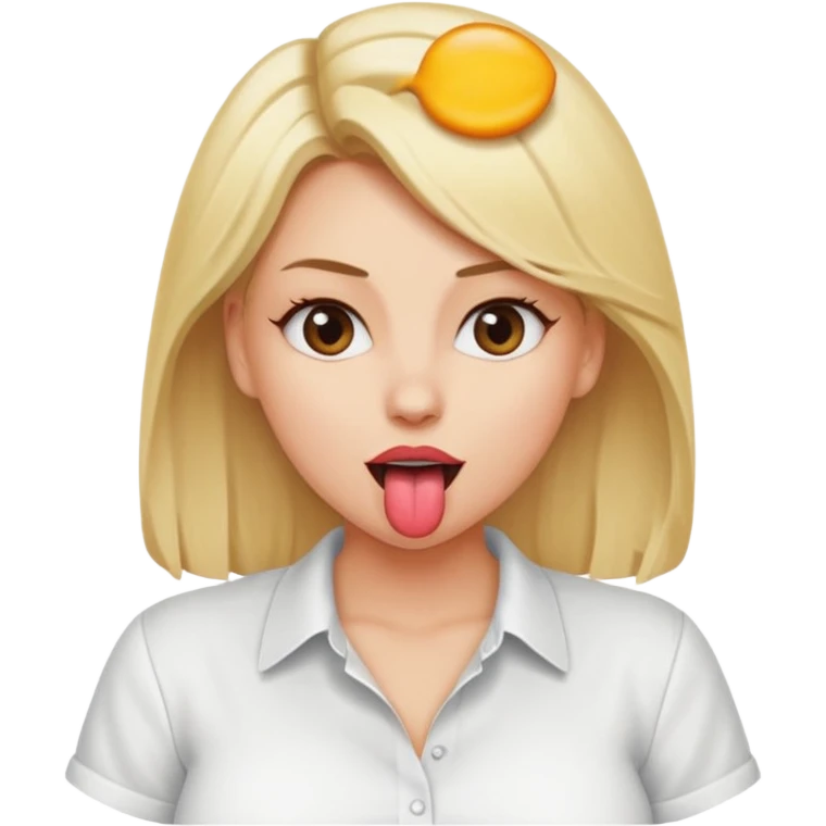 Naked blonde woman tongue out big boobs emoji