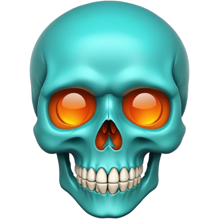 teal and orange skull emoji
