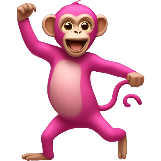 Pink monkey dancing like the roller rabbit one emoji