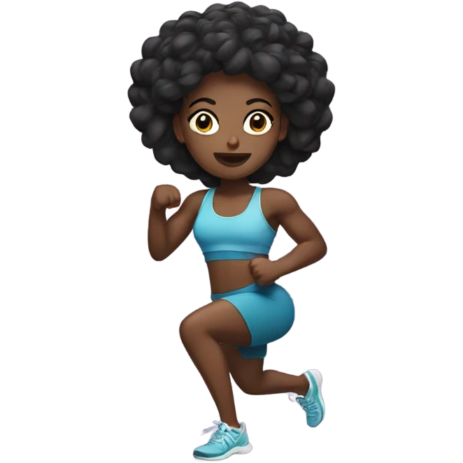Black girl working out emoji