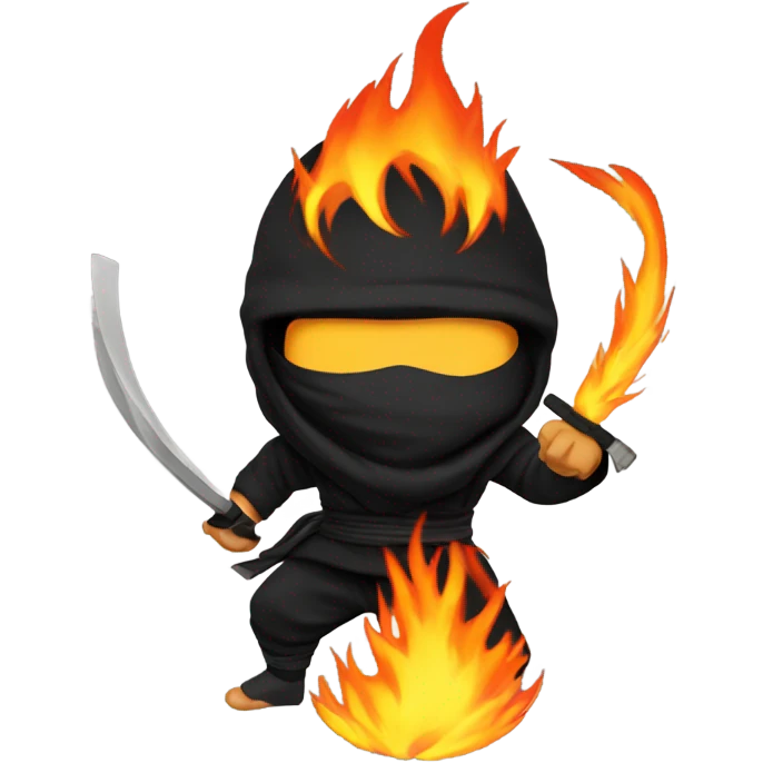 Ninja on fire emoji