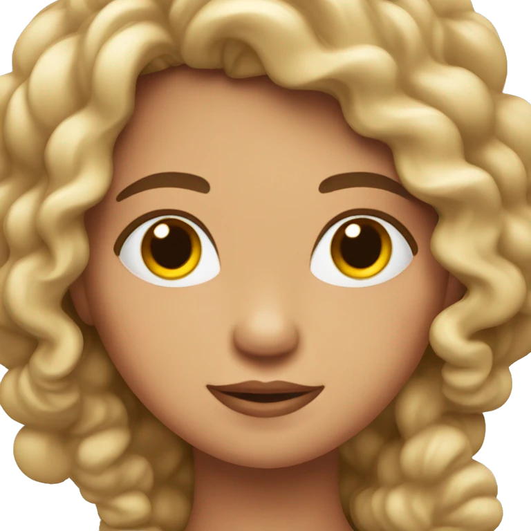 chica de piel clara con pecas y pelo moreno rizado emoji