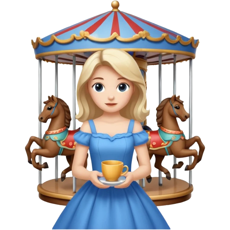 girl spinning inside of a cup carousel emoji
