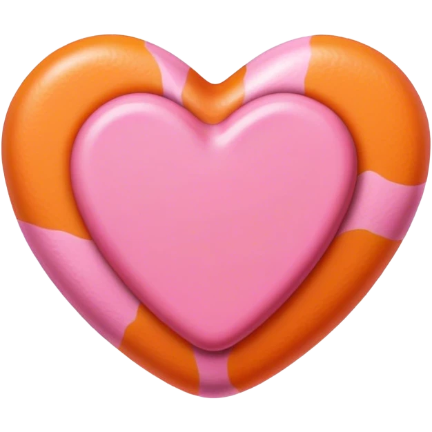 Candy heart orange and pink emoji