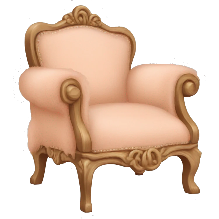 Chair with peach Mongolian change this one to have a fabric back with peach and white floral curly fur seat with a vintage peach and white floral back and a natural wood frame emoji