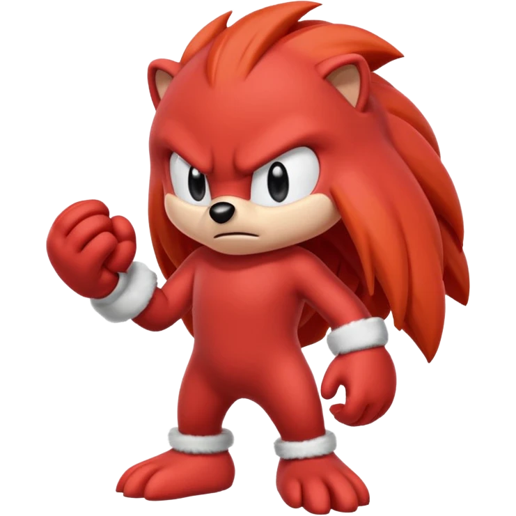 Sonic the hedgehogs friend knuckles a red animal with peach arms and white gloves emoji