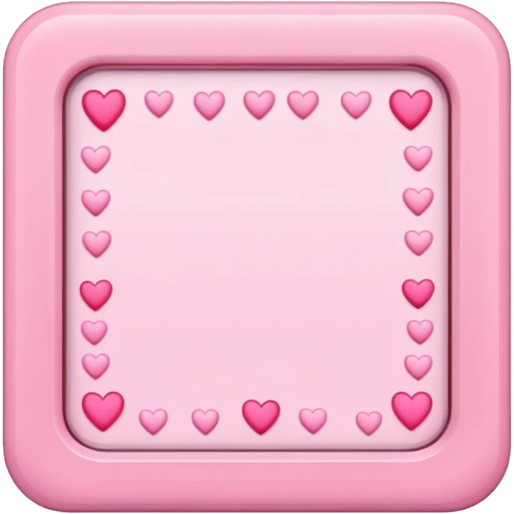 cute pink frame with little hearts emoji