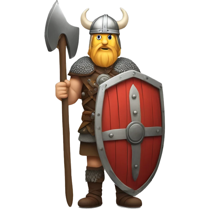 full-length Norwegian Viking with shield emoji
