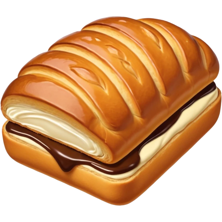 Une pain au chocolat qui rigole emoji