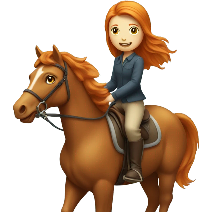 Ginger girl on horse  emoji
