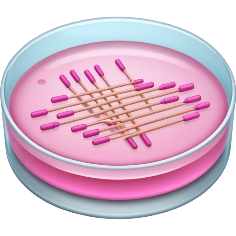 placa de petry com pequenos bastoes rosas flutuando emoji