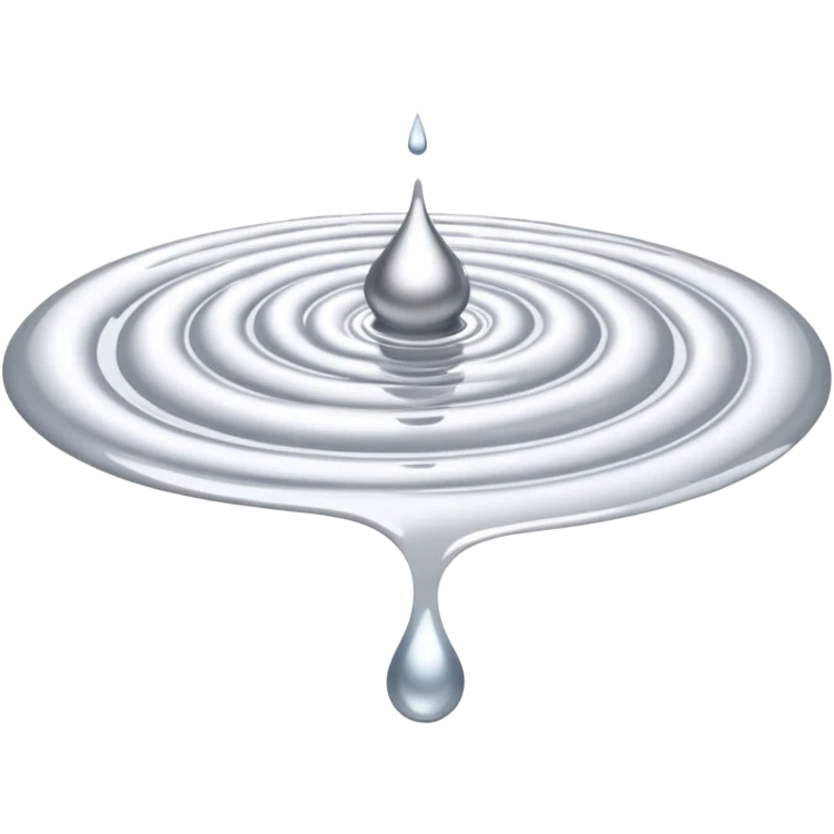 a puddle of white and silver liquid emoji