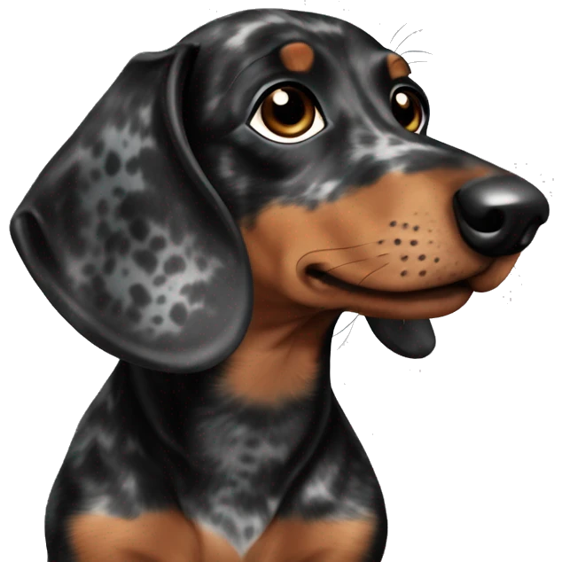 Black Merle mini dachshund  emoji