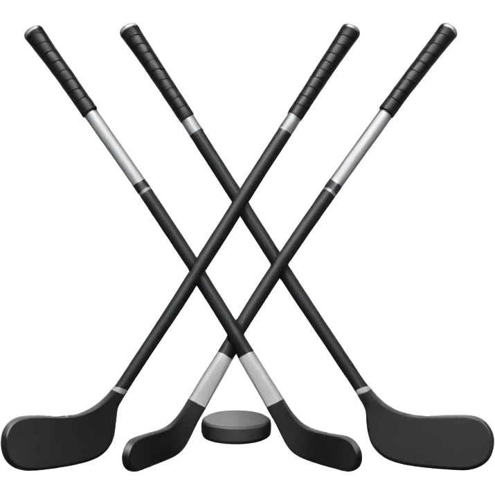 two hockey sticks crossing and a puck emoji
