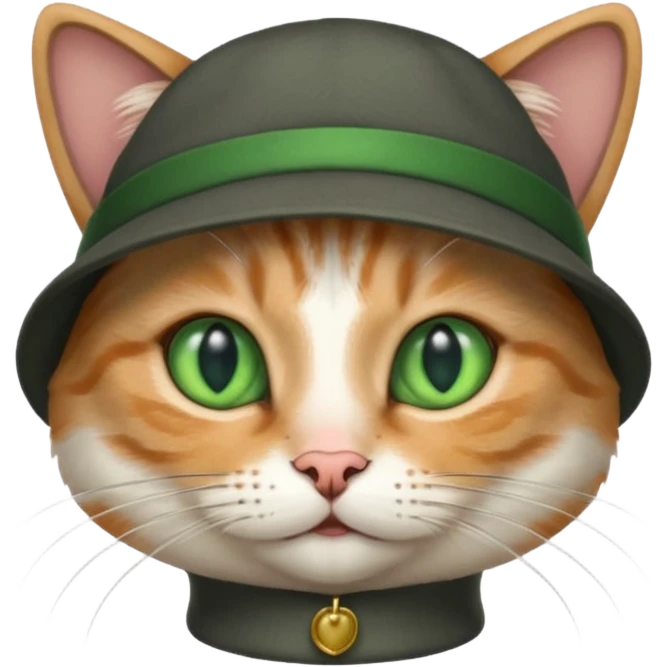 A cat that wearing a hoffte emoji