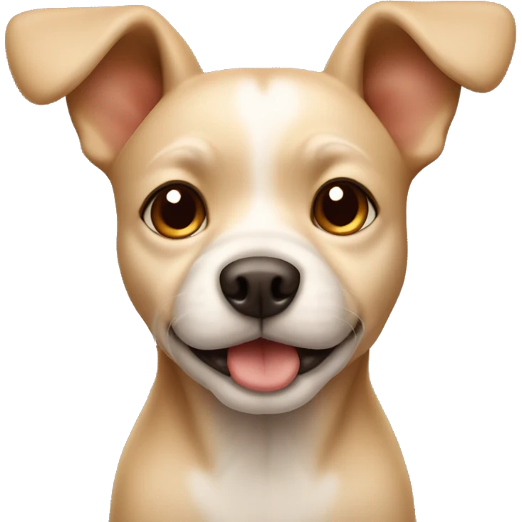 cute beige dog with big up ears emoji