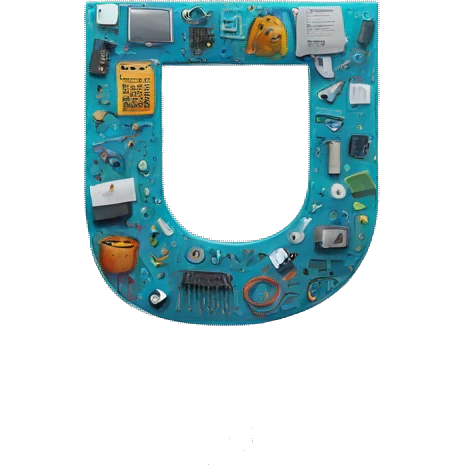 Letter U made of electronic parts emoji