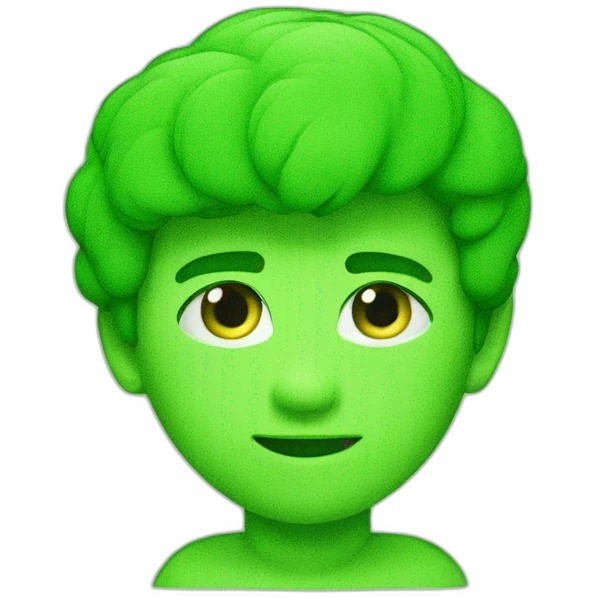 Letra A de color verde emoji