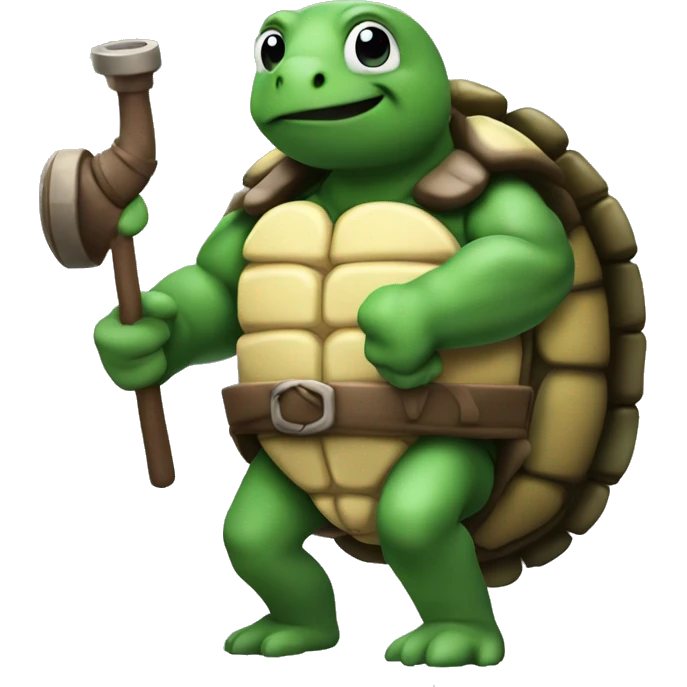 Nunja turtle Raphael with pumping bicep  emoji