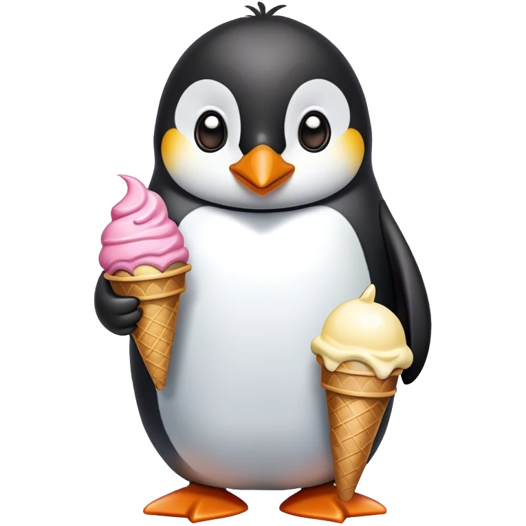 Pinguin with ice Creme emoji