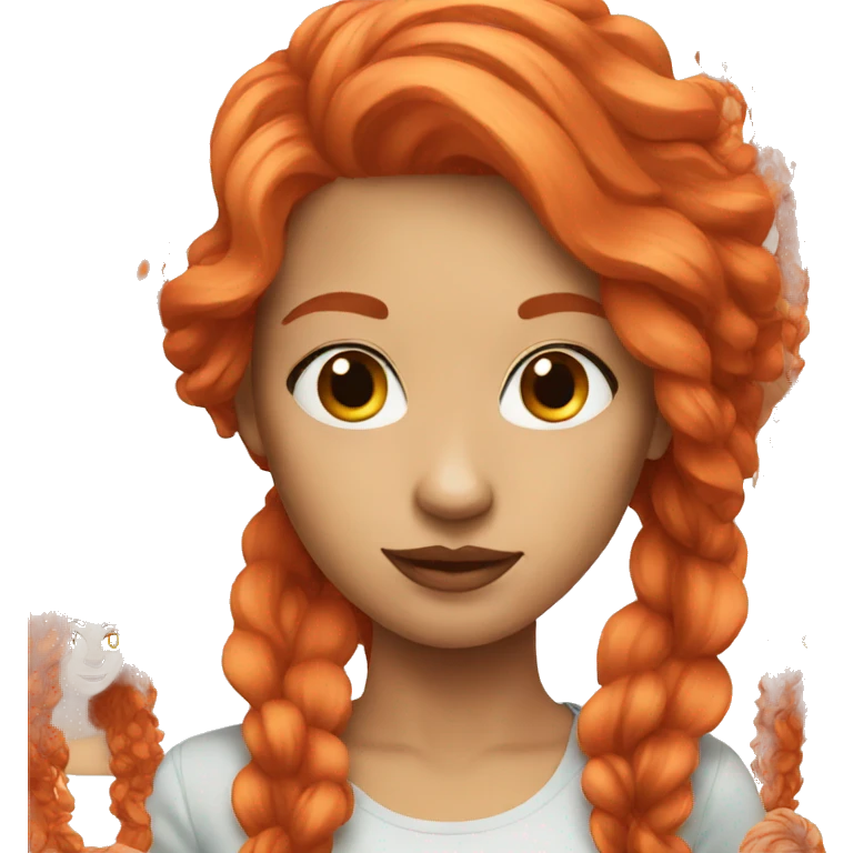 Woman red long hair emoji