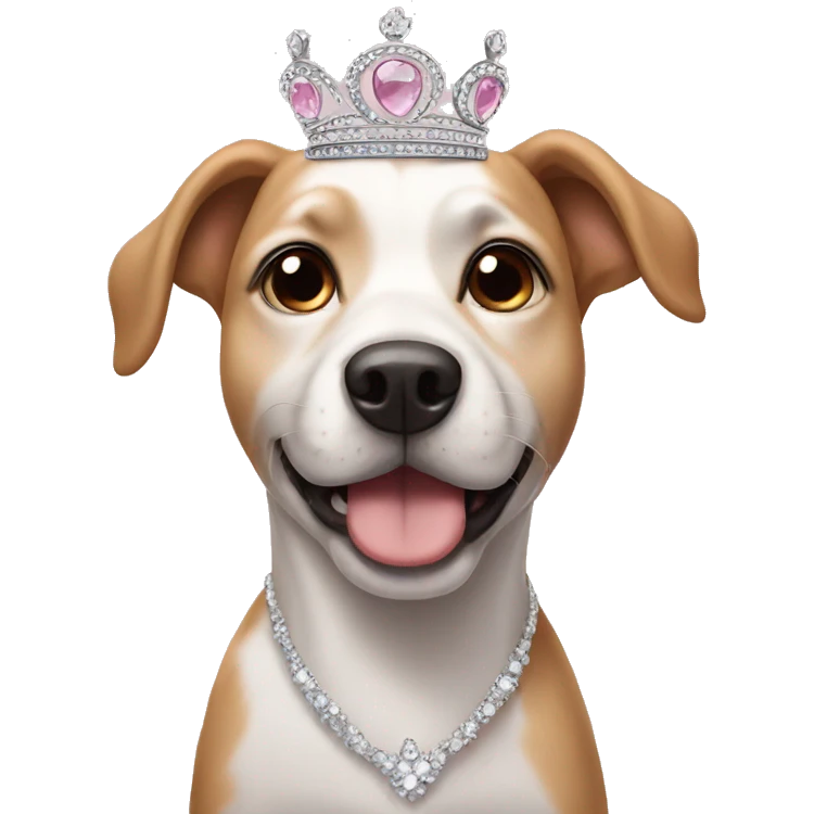 dog wearing tiara emoji