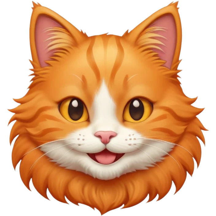 cute orange kitty with big smile emoji