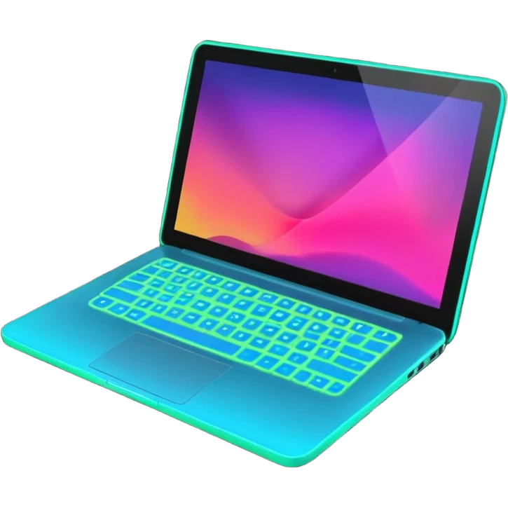neon colorful laptop computer  emoji