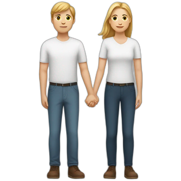 three white people holding hands emoji
