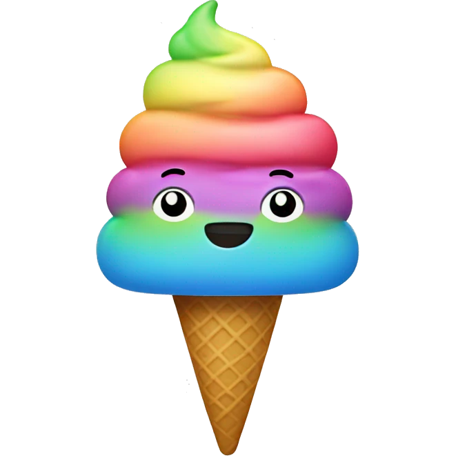 Rainbow ice cream emoji