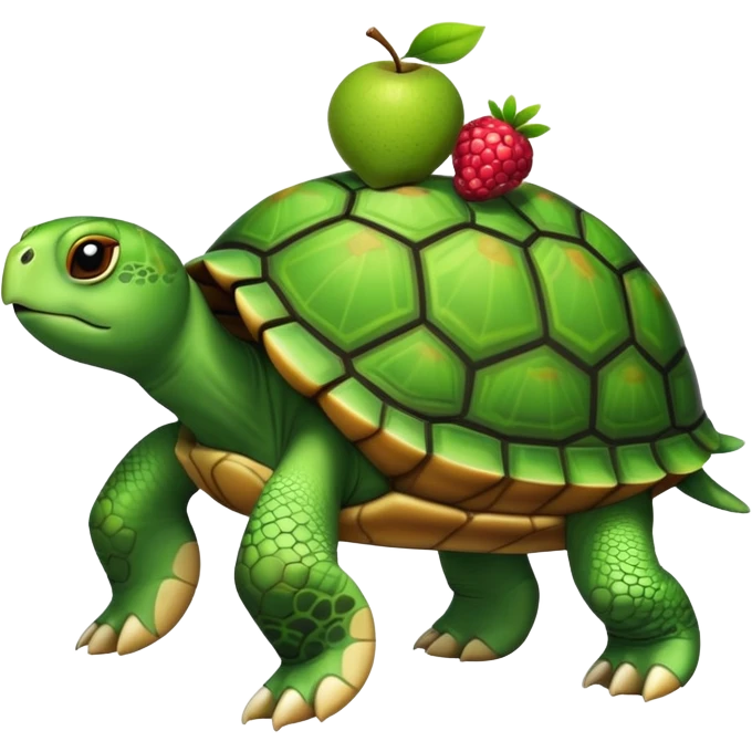 A turtle 🐢 carrying fruits emoji