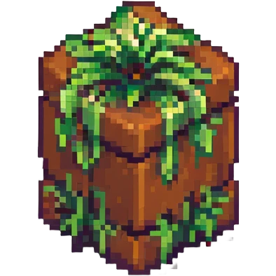 Minecraft grass block, square shape, brown and green, smooth, isometric emoji