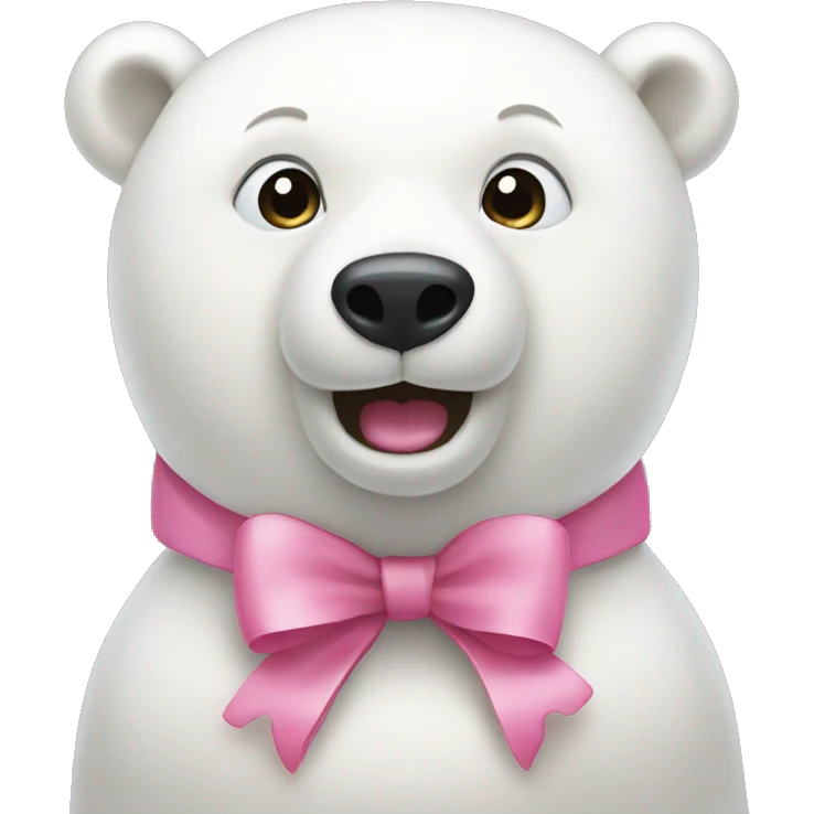 polar bear with pink bow emoji