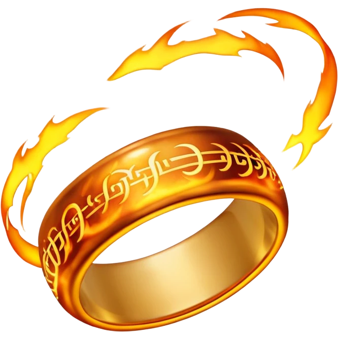 The One Ring with fiery inscriptions glowing emoji