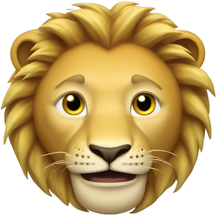 Create me emoji where Lion is holding a banana to elon musk head emoji