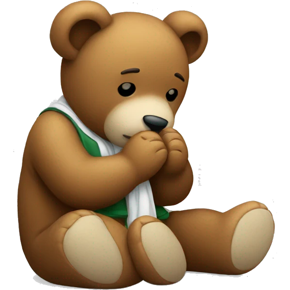 Teddy bear praying emoji