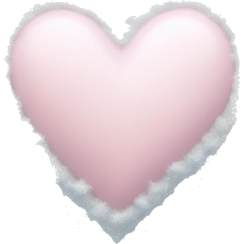 Light pink heart with snow on top of it emoji