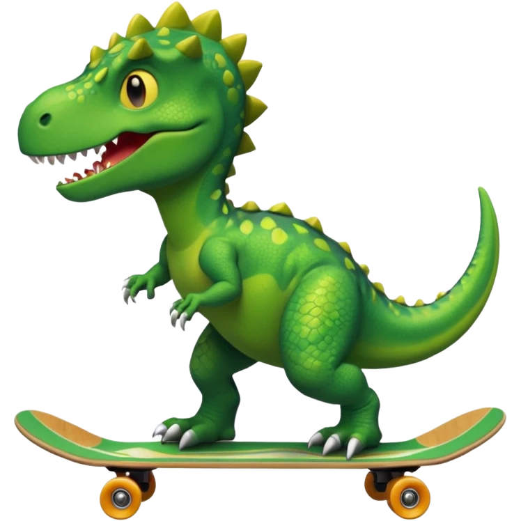 Dinosaur on a skateboard emoji