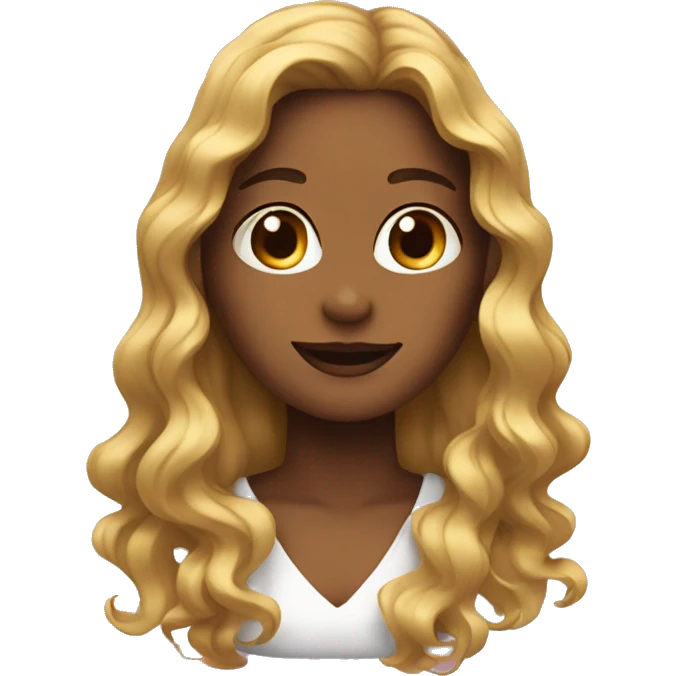 A girl v shape face wavy hair emoji