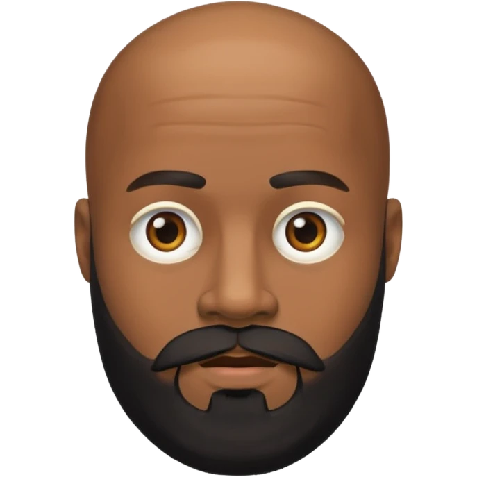 A black gigolo with a full beard and bald head emoji