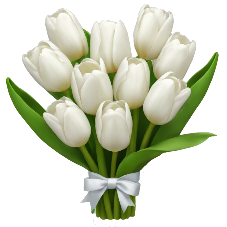 white tulip bouquet  emoji
