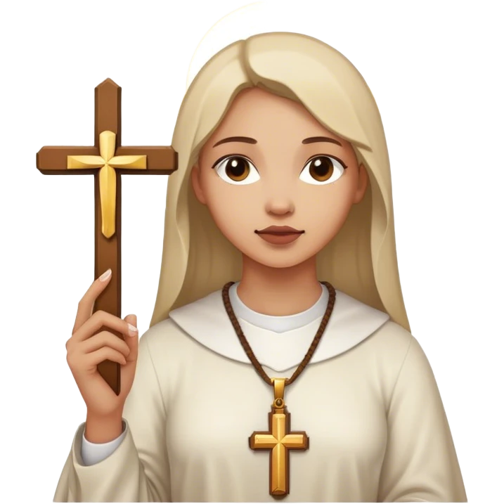 woman catholic cross emoji