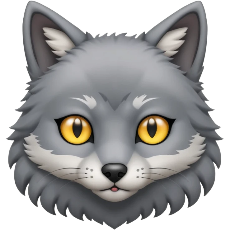 Cat and wolf mix with “small” slim eyes emoji