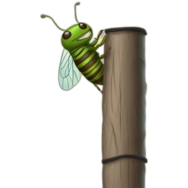 cicada climing  telephone pole emoji