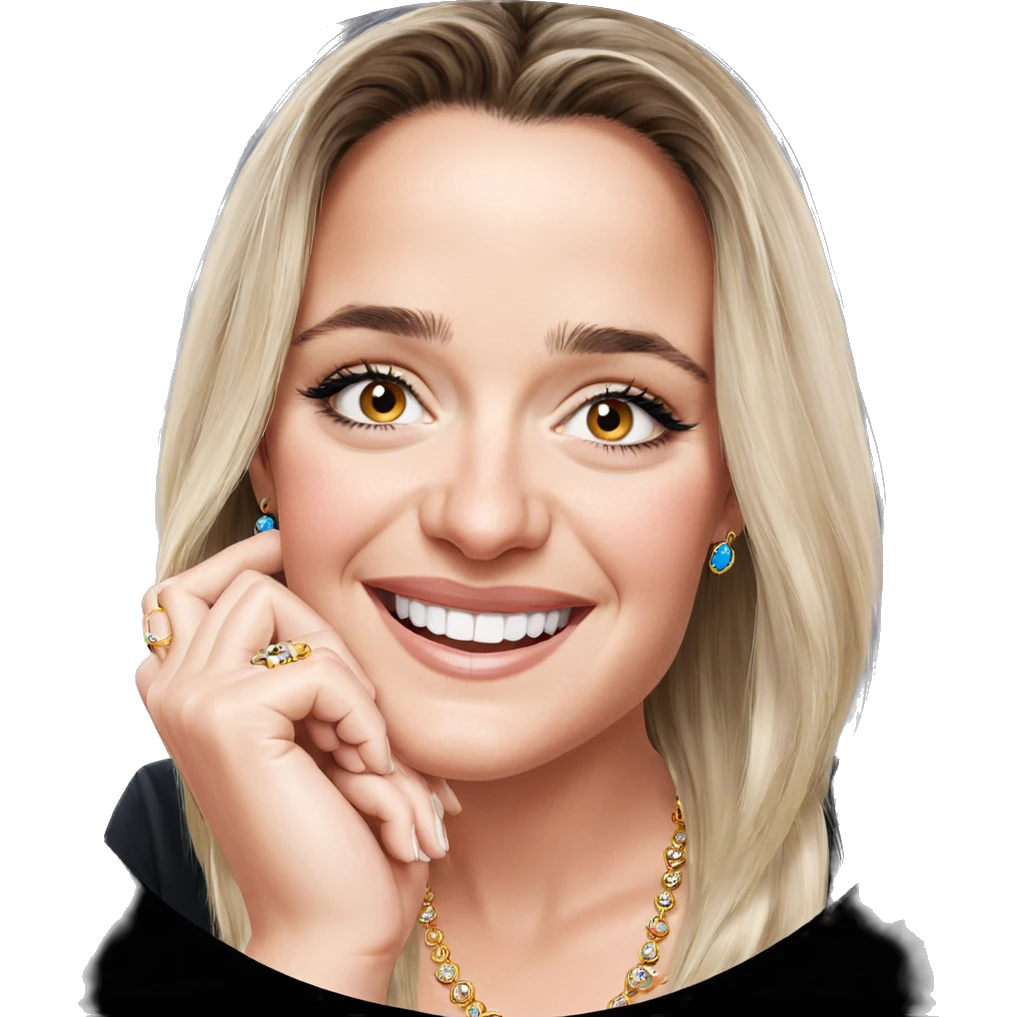 smiling girl with jewelry emoji