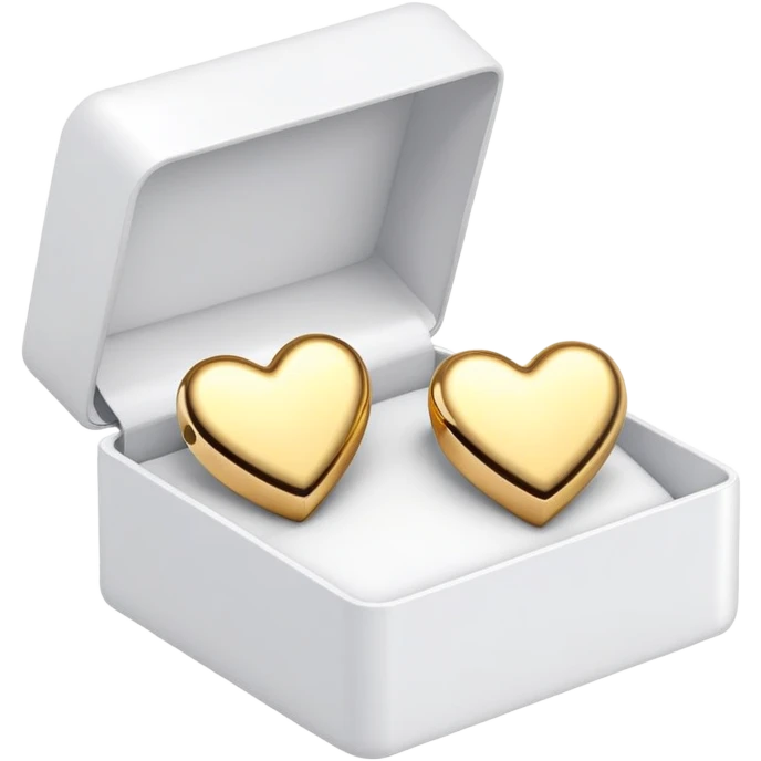 Gold heart earrings in a box emoji
