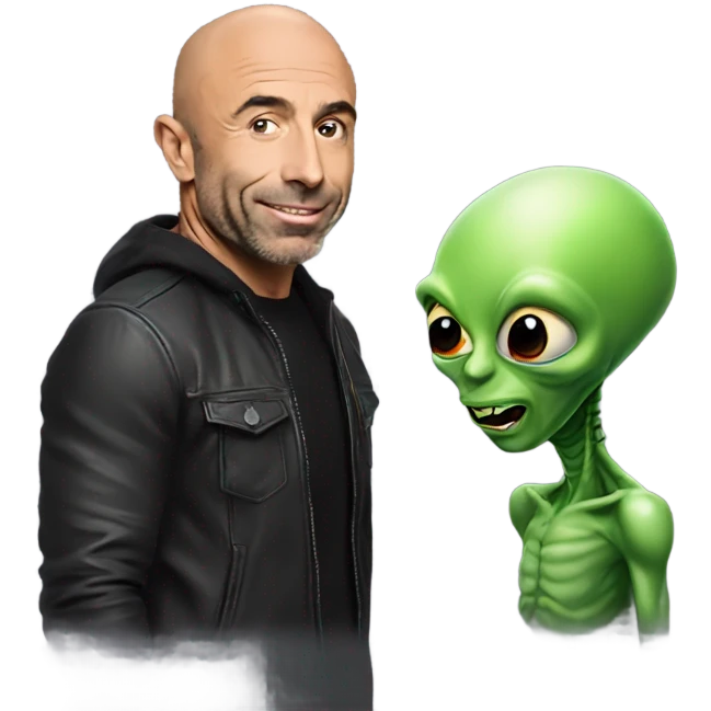 Joe rogan meets an alien emoji
