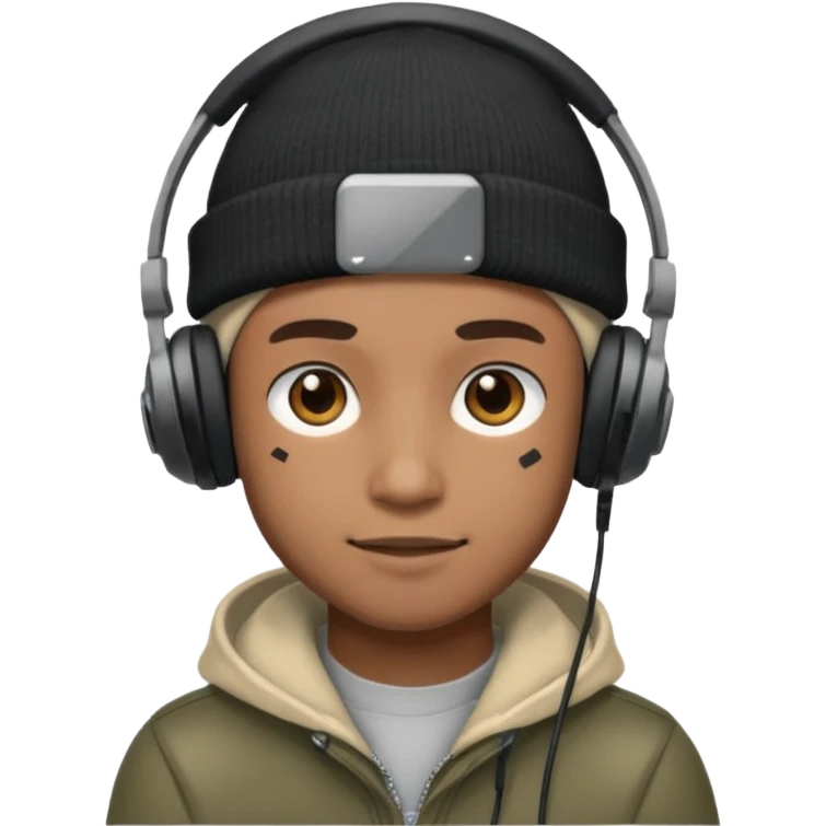 garcon avec un bonnet et un casque gaming emoji