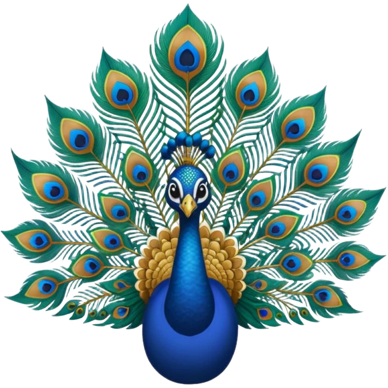 peacock feather with Krishna emoji